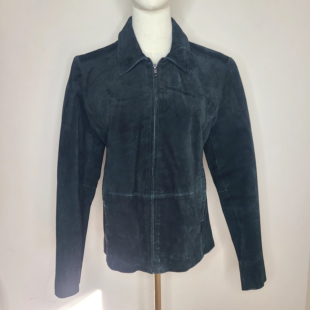 Wilsons‎ Leather Women's Black Suede Jacket Full Zip Size Large